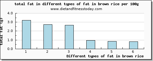 fat in brown rice total fat per 100g